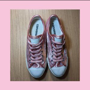 Pink Sequin Platform All Star Converse Shoes